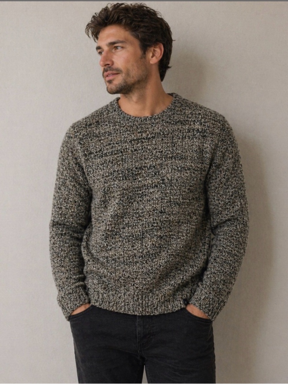 NWT Brax Rick Marled sweater, men’s 52 (large)knit, brown biscuit beige.